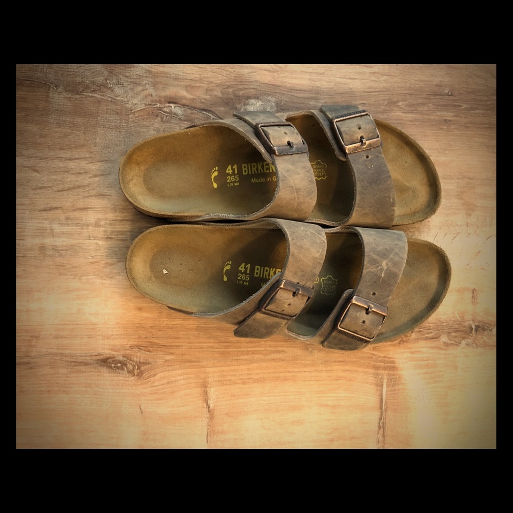 Birkenstocks Arizona in tobacco oiled leather